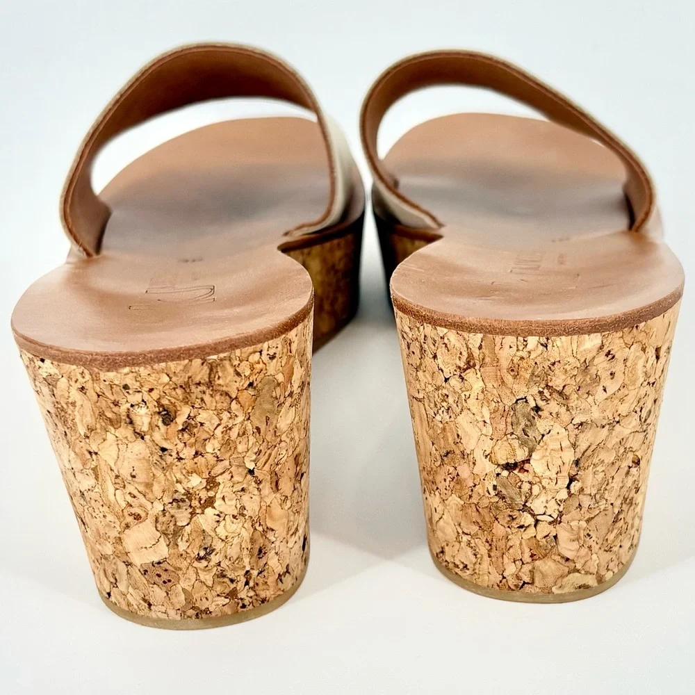 K Jacques St Tropez Kirielle Leather And Cork Wedge Slides